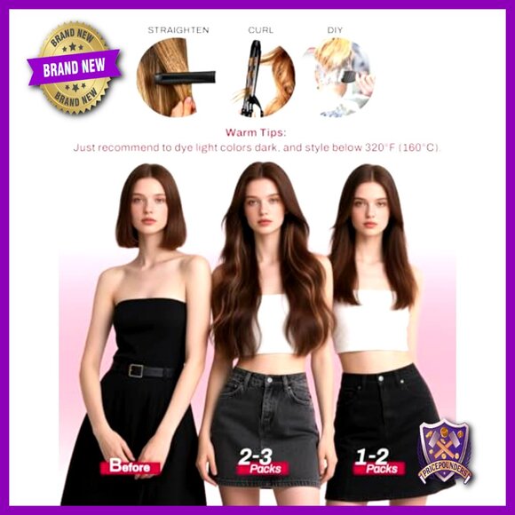 Real Human Hair Clip-In Extensions 18 Inch 7 Piece Set 120g Volume
